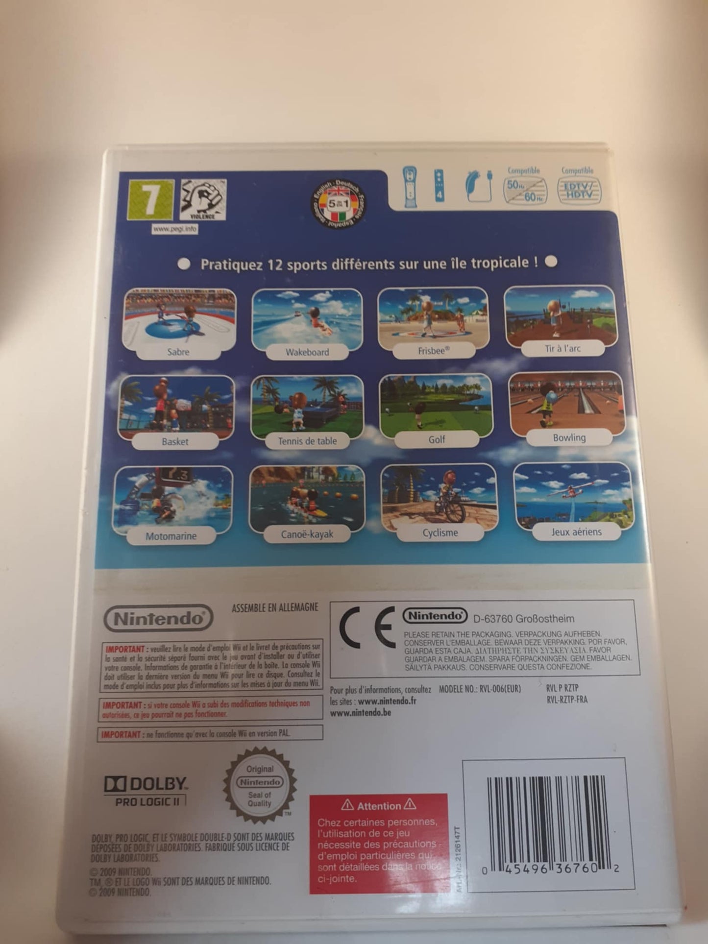 Jeu wii sports resorts nintendo wii